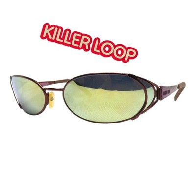 Killer Loop TRIBAND Sonnenbrille Vintage Oval Metall Gold Grau UV400 90er