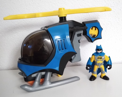 Fisher Price Imaginext BATCOPTER Helicopter + Batman Figur SET Bundle