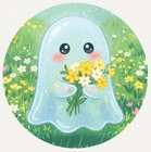 Hayleybug 1/2 oz Floral Phantom Spring Ghost silver round w/ COA POP 20