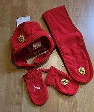 PUMA Minicat FERRARI Kleinkinder Baby Fleece 3tlg. Winterset Gr. 9 6-9 M - NEU