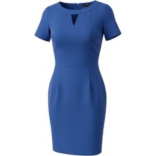 Tahari Royal Blue Dress Sheath Arthur S. Levine Double zip 4 knee length