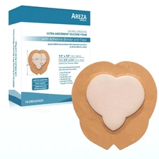 Areza Medical - Silicone Foam with Super-Absorbent Layer - Wound Dressing - W...