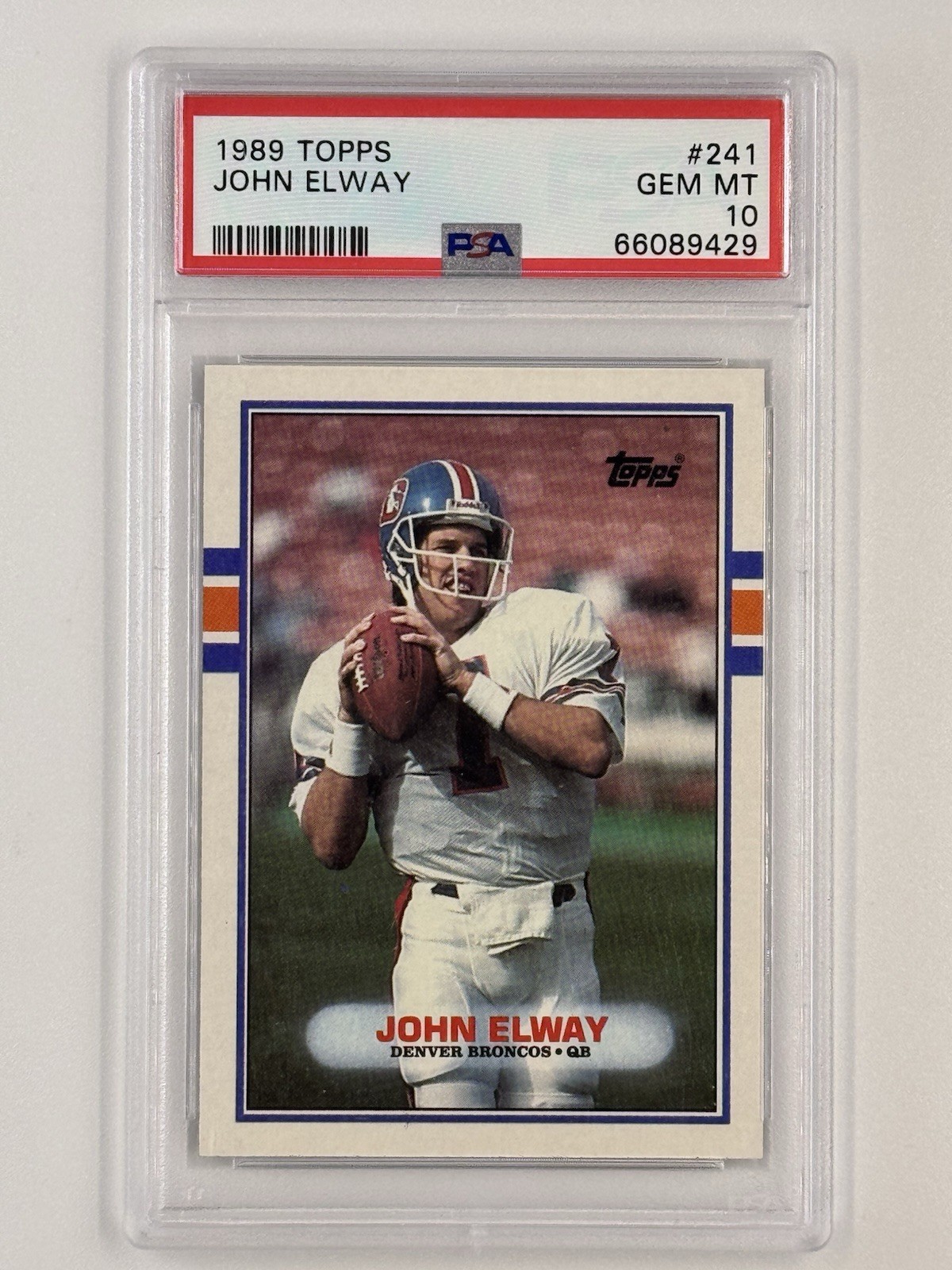 1989 TOPPS #241 JOHN ELWAY HOF PSA 10