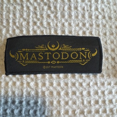 Mastodon Embroidered Sew-On Patch Black/Gold for Jackets, Jeans, Bags