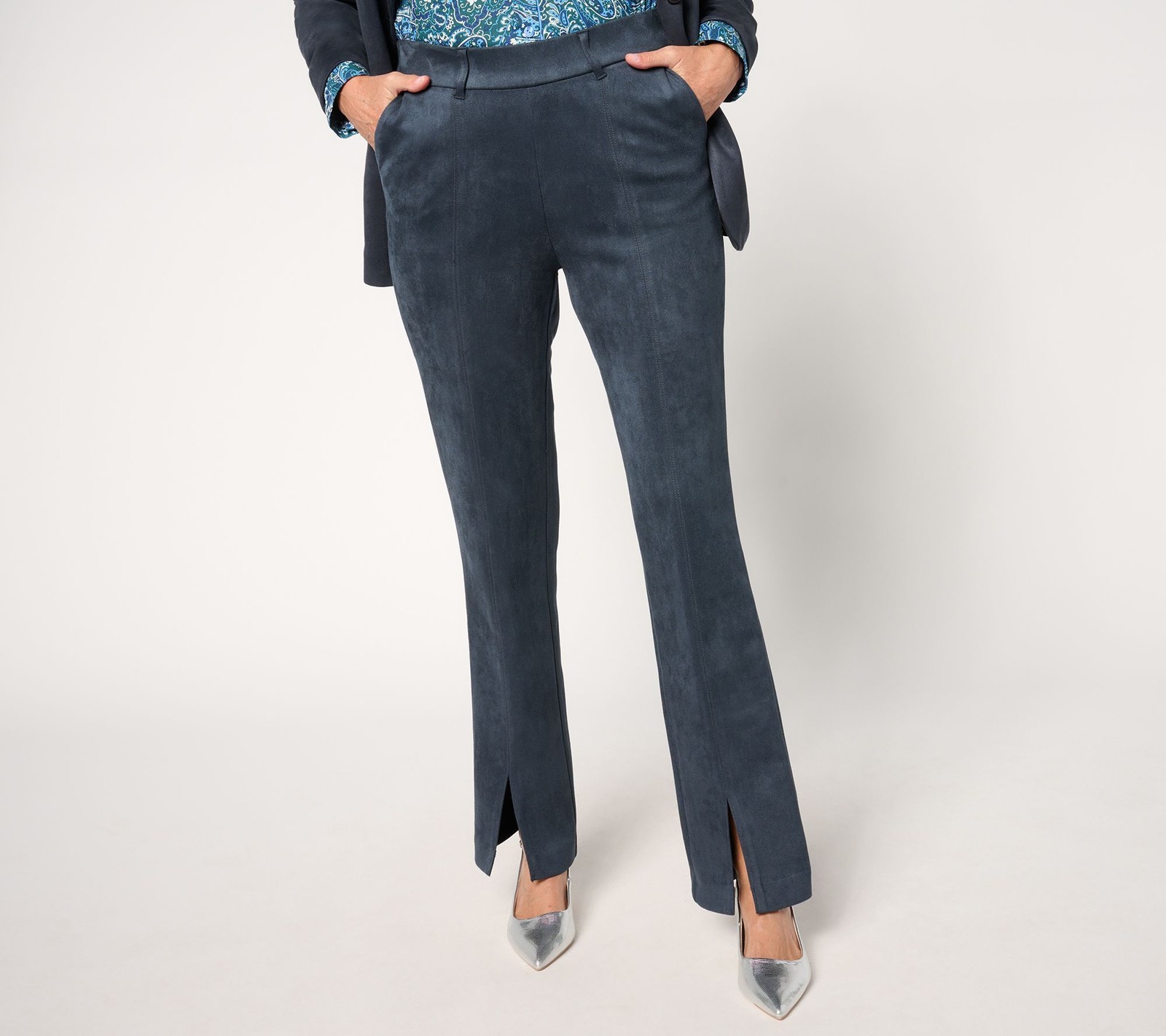 Isaac Mizrahi Live! Women's Pants Sz XL Regular Estate Faux Scuba Black A664418