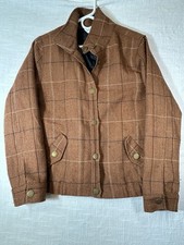 Christopher & Banks Womens Brown Plaid Button...