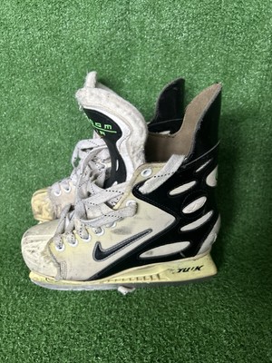 Vintage White Nike Zoom Air Ice Hockey Player Skates Fedorov Size Youth 
