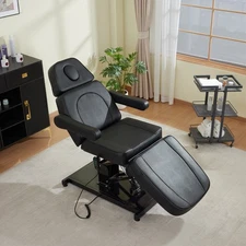 Electric Facial Bed,3-Motor Adjustable Hydraulic Tattoo Chair with Thick Cushion