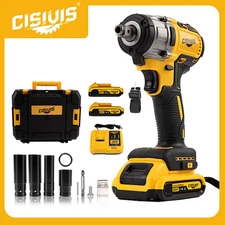 HIGH TORQUE 1/2" IMPACT WRENCH BRUSHLESS CORDLESS BATTERY IMPACT GUN KIT -Yellow