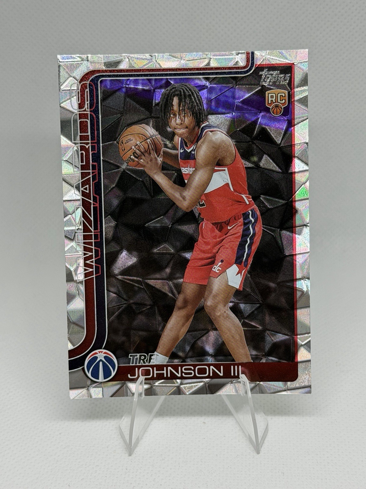 2025-26 Topps NBA Flagship Basketball Tre Johnson III RC #206 Silver Diamante 
