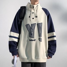 loose Bubble Print Stand Collar Pullover Sweatshirt. 2 Colors All Sizes