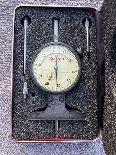 Starrett Vintage 644 Dial Depth Gage, 0-3" Range, .001" Grad - Very Nice