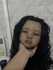 28" Painted Reborn Baby Doll Kit Dark Skin w/ Hand-Rooted Hair Toddler Girl Gift
