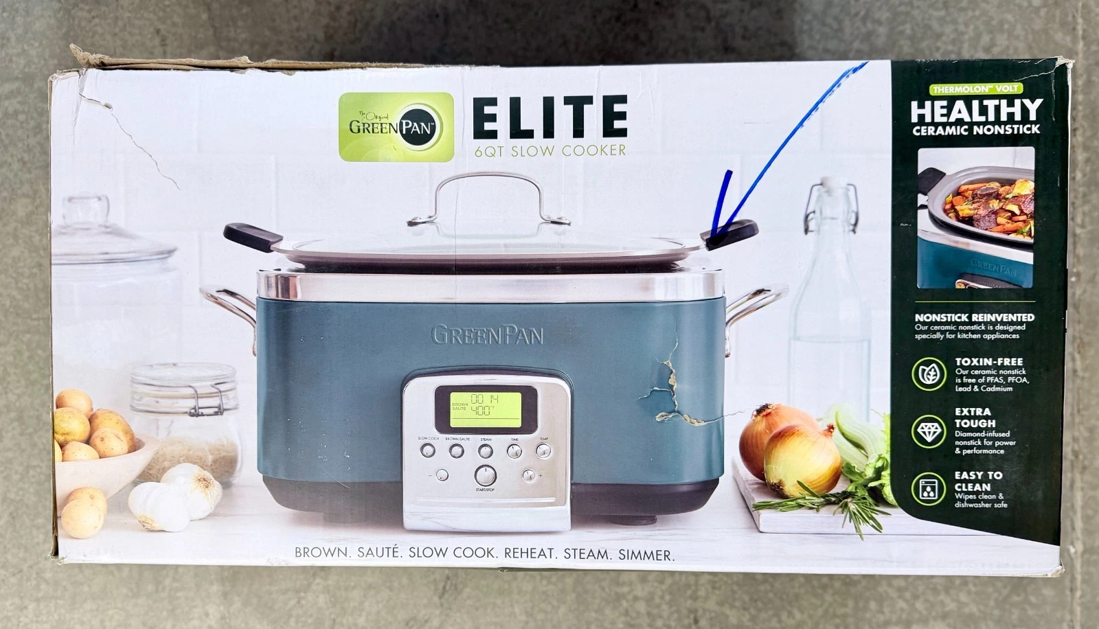 Elite 8-in-1 Programmable 6QT Electric Slow Cooker, Dishwasher Safe - NEW OB