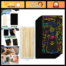 Rainbow Scratch Art Paper Set - 160 Pcs 120 Sheets  40 Stylus Pens - Kids Art