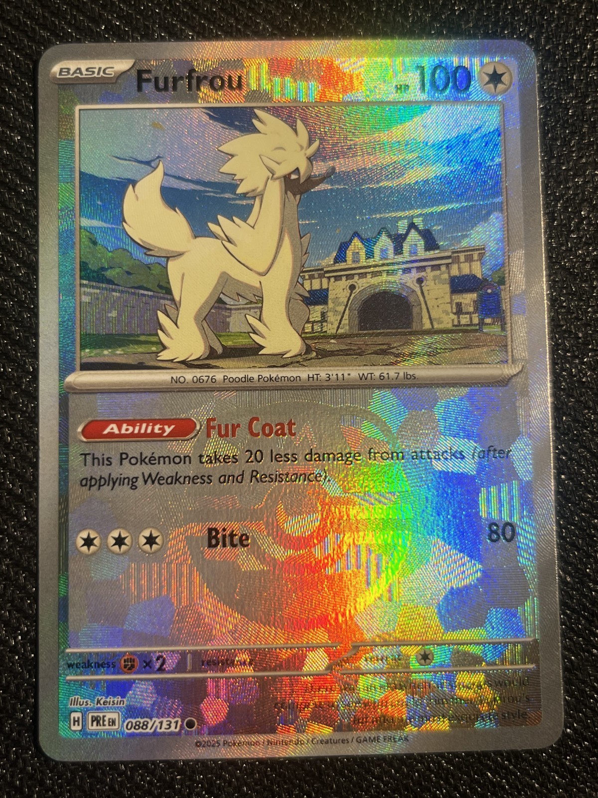 Furfrou (Master Ball Pattern) 088/131 Sv: Prismatic Evolutions Holo LP