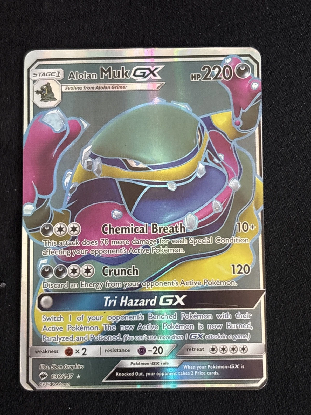 Alolan Muk GX (Full Art) 138/147 Sm-Burning Shadows Holo