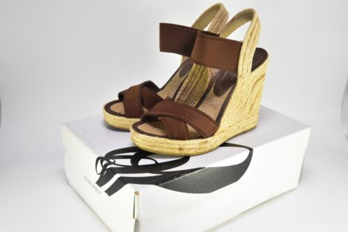 Nine West Jaxson Brown Women's Slingback Espadrille Wedge Shoes Sandals Size 6M - Imagen 1 de 10