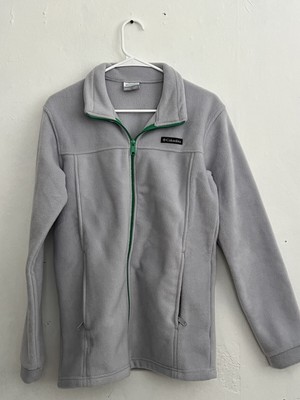 Columbia Fleece Jacket Youth Boys XL 18/20 Full Zip Pockets Mock Polartec Gray