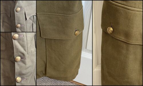 Antique RHA Royal Artillery Uniform Jacket with Buttons, Collar Badges & Belts - Picture 6 of 22