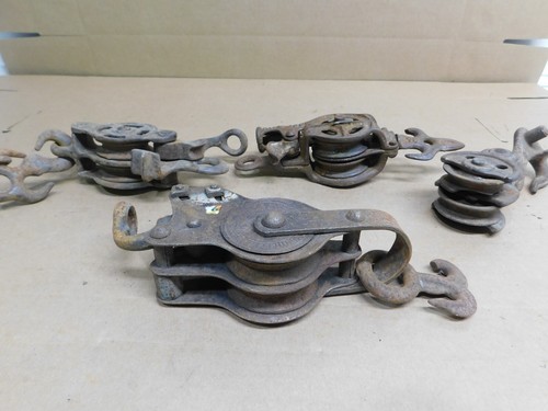 4 Rope Pulleys, Vintage, Antique, Collectible, Farm - Picture 6 of 6