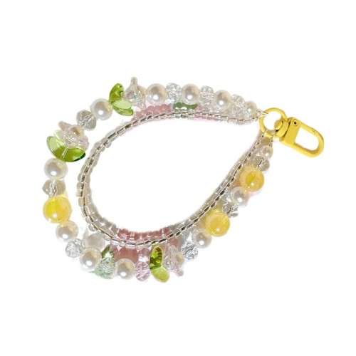 Double Layer Flower Beaded Hanging Pendant Fashion Phone Strap Bag Decoration - 第 5/12 張圖片