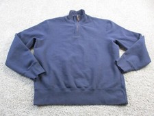 Polo Ralph Lauren Quarter Zip Sweater Mens L Large Navy Blue No Pony USA Vintage
