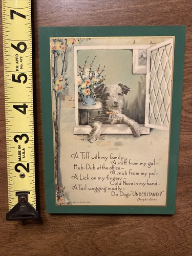 Vintage Douglas Baine Terrier Dog Poem Plaque Home Wall Decor Old 1939 B2 - Picture 11 of 12