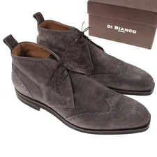 Di Bianco NWB Wing Tip Boots Size 12 In Solid Smoke Gray Suede
