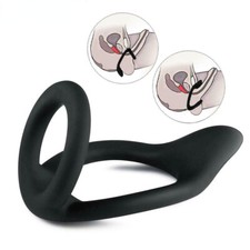 Reusable Silicone Penis Sleeve Scrotum Stretcher Ring Delay Ejaculation Male