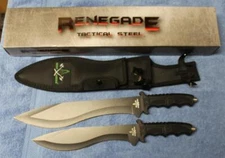 Renegade RT134 Deep Woods Cobra Set of 2 Machetes Fixed Blade Nylon Sheath NEW!