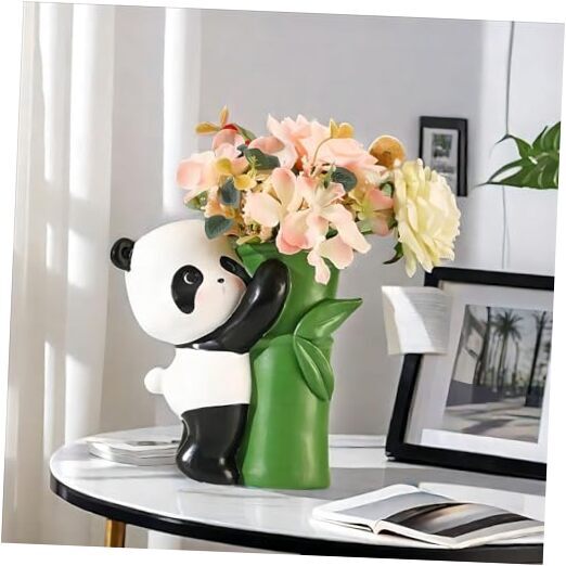 Eco-Friendly Resin Vase,Cute Vase for Flowers,Creative Flower Panda Vase