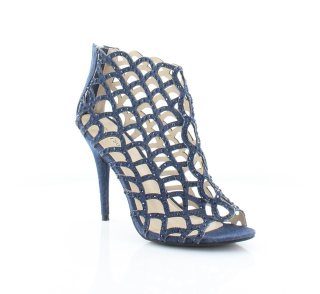 blue caged heels