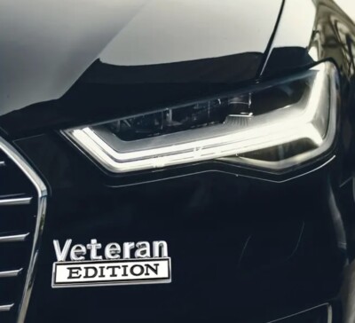 Metal Veteran Addition Car Emblem.  Comes With Free Shipping.