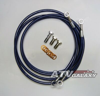 Streamline Steel Braided Front Brake 2 Line Kit Blue Raptor 125 | 250 All Years