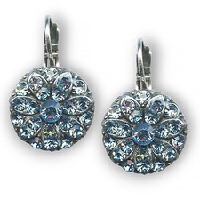 Earrings By Mariana Woman Floral Aquamarine Swarovski Crystals