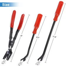 3Pcs Car Trim Clip Upholstery Removal Tool Door Panel Fastener Pin Pliers Puller
