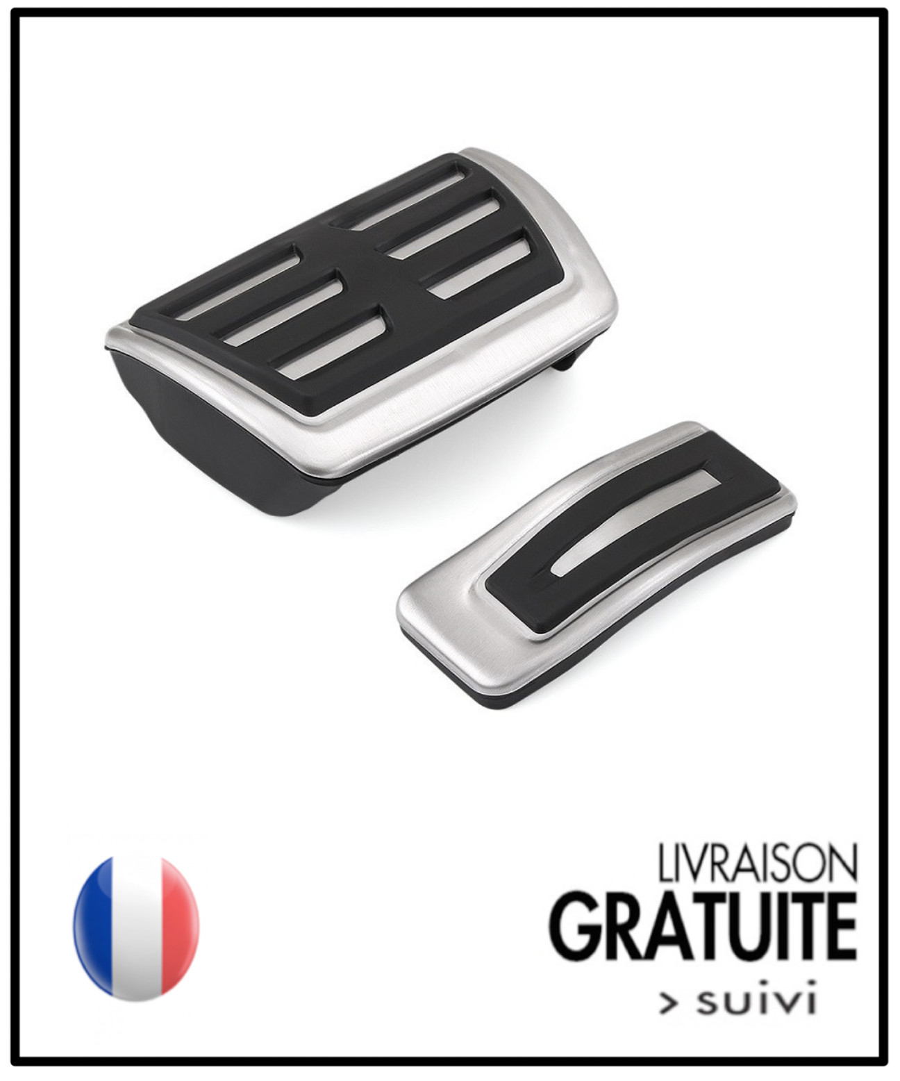 Pédale alu antidérapante pour Audi A4 A6 et Macan avec grip en caoutchouc renforcé