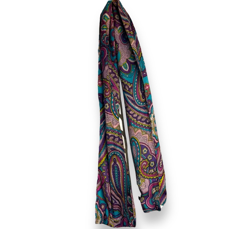 Paisley Print Neck Tie Scarf Women's Multicolored Multifunctional