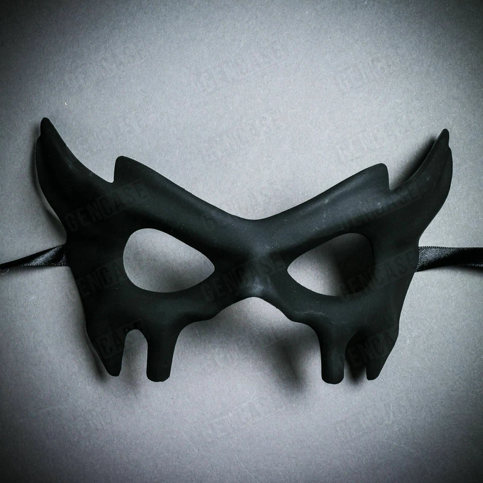 Black Devil Eye Mask For Masquerade Ball Costume Party | Wedding Eye Mask Black - Image 2 of 4