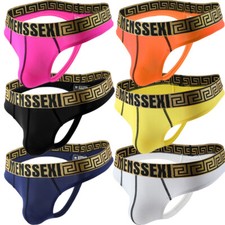 Mens Sexy Hollow Buttocks Thong Breathable Un...