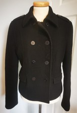 Womens Fenn Wright Mason Black Woolen Button Up Short Jacket - Size 10