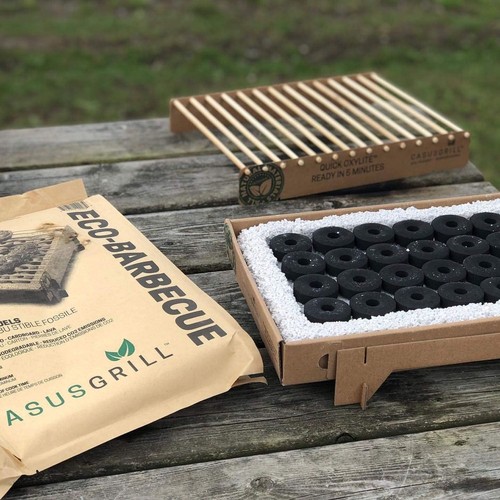 12X CasusGrill Griglia Usa E Getta Ecologica Mini-Grill Griglia Istantanea Bio - Foto 2 di 7