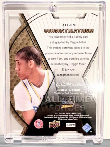Reggie Miller 2013 UD All-time Greats SP AUTO Gold Ink Pacers HOF UCLA Free Ship - Picture 11 of 12