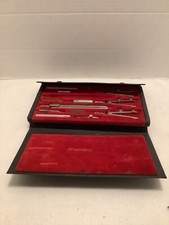 VINTAGE CHARVOS DRAFTING COMPASS SET & CASE NO. 677 MADE IN USA tools incomplete