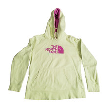 The North Face Womens Logo Hoodie Sweatshirt Size Large Tea Green  Pink