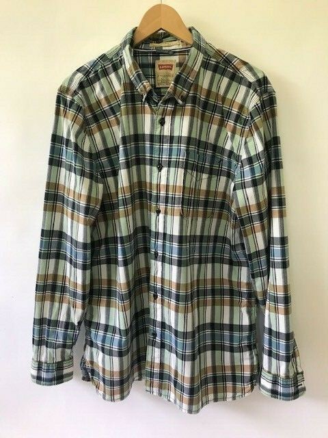 90'S Levi's Long Sleeve Denim Shirt, Men's XL, Vintage cotton blue type Vintage Second Hand