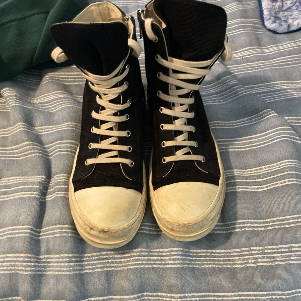 Rick Owens DRKSHDW Ramones High Top Sneakers Black Size 41 Rick Owens DRKSHDW Ramones High Top Sneakers Black Size 41