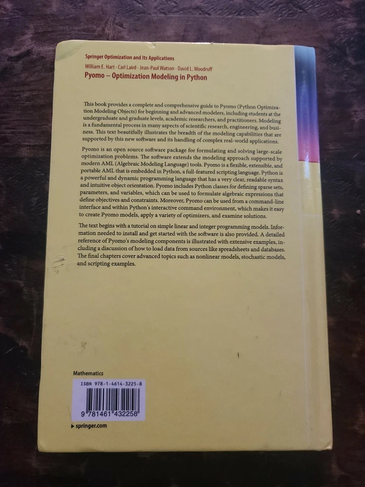 Pyomo - Optimization Modeling In Python By William Hart 2012 - Image 2 of 4