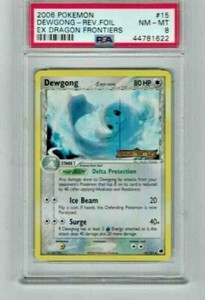 2006 Vintage Pokemon Dewgong Reverse Foil Ex Dragon Frontiers 15/101 PSA 8